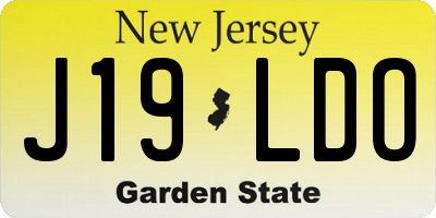 NJ license plate J19LDO
