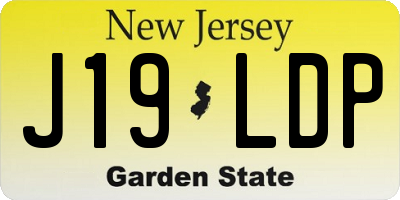 NJ license plate J19LDP