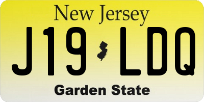 NJ license plate J19LDQ