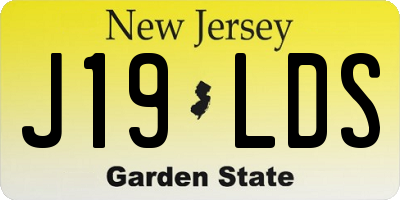 NJ license plate J19LDS