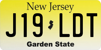 NJ license plate J19LDT