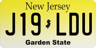 NJ license plate J19LDU