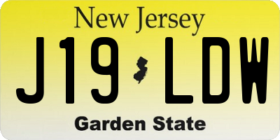 NJ license plate J19LDW