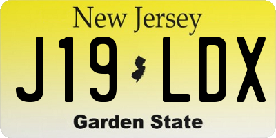 NJ license plate J19LDX