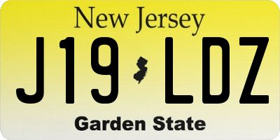 NJ license plate J19LDZ