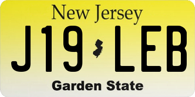 NJ license plate J19LEB