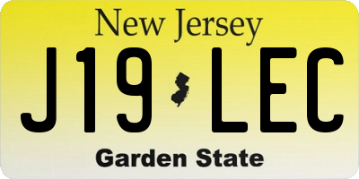 NJ license plate J19LEC