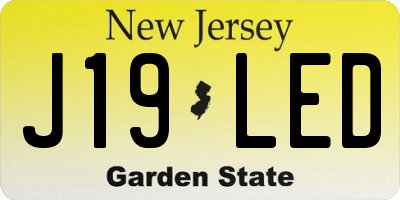 NJ license plate J19LED