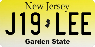 NJ license plate J19LEE