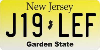 NJ license plate J19LEF