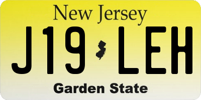 NJ license plate J19LEH