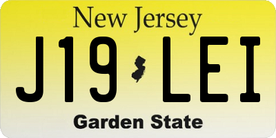 NJ license plate J19LEI
