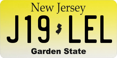 NJ license plate J19LEL