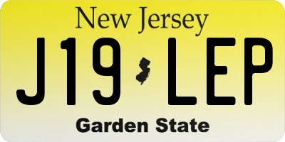 NJ license plate J19LEP