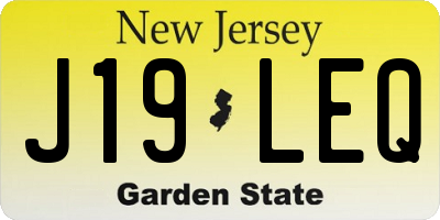 NJ license plate J19LEQ