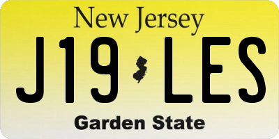 NJ license plate J19LES