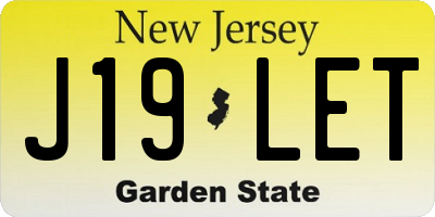 NJ license plate J19LET