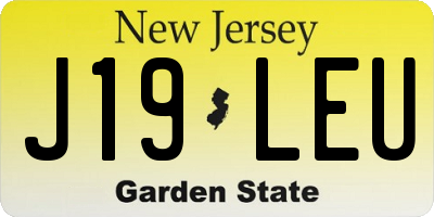 NJ license plate J19LEU