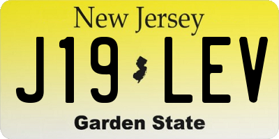 NJ license plate J19LEV