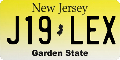 NJ license plate J19LEX