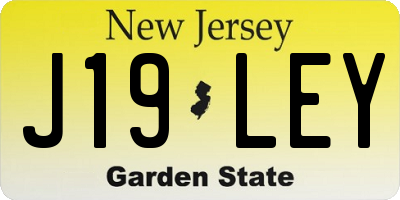 NJ license plate J19LEY