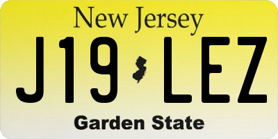 NJ license plate J19LEZ