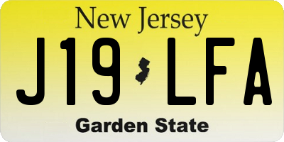 NJ license plate J19LFA