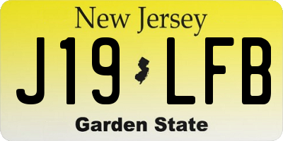 NJ license plate J19LFB