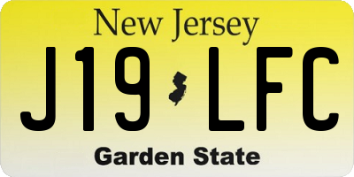 NJ license plate J19LFC