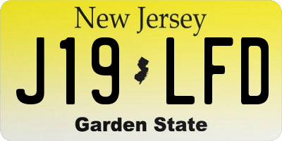 NJ license plate J19LFD
