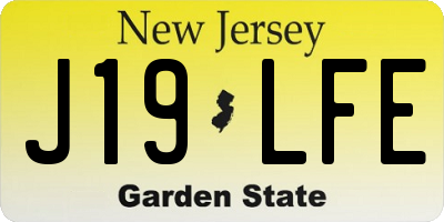 NJ license plate J19LFE