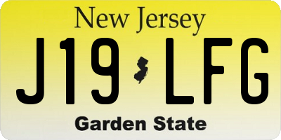 NJ license plate J19LFG