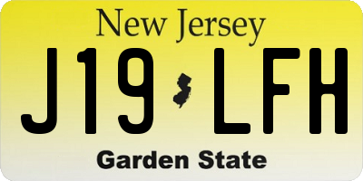 NJ license plate J19LFH