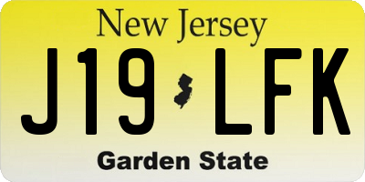 NJ license plate J19LFK