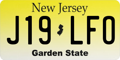NJ license plate J19LFO