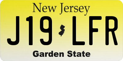 NJ license plate J19LFR