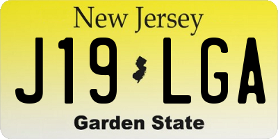 NJ license plate J19LGA