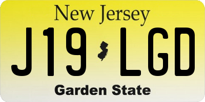 NJ license plate J19LGD