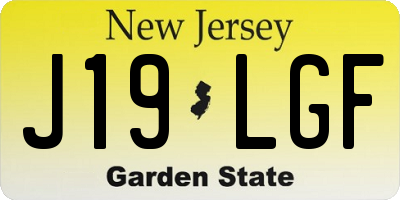 NJ license plate J19LGF
