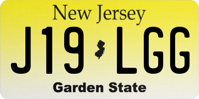 NJ license plate J19LGG