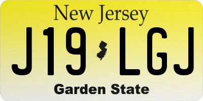NJ license plate J19LGJ