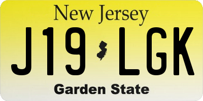 NJ license plate J19LGK