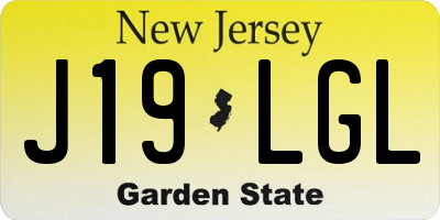 NJ license plate J19LGL