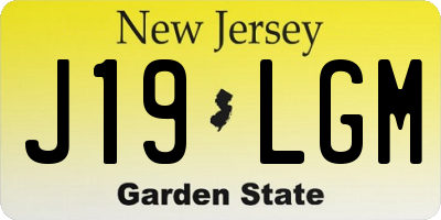NJ license plate J19LGM