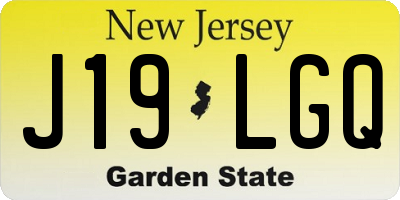 NJ license plate J19LGQ