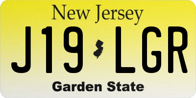 NJ license plate J19LGR