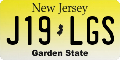 NJ license plate J19LGS