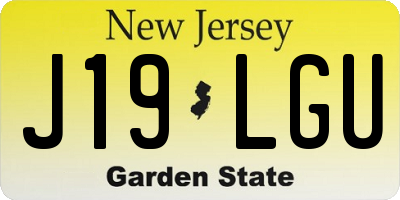 NJ license plate J19LGU