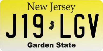 NJ license plate J19LGV