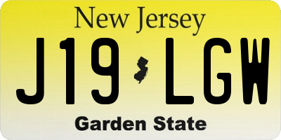 NJ license plate J19LGW